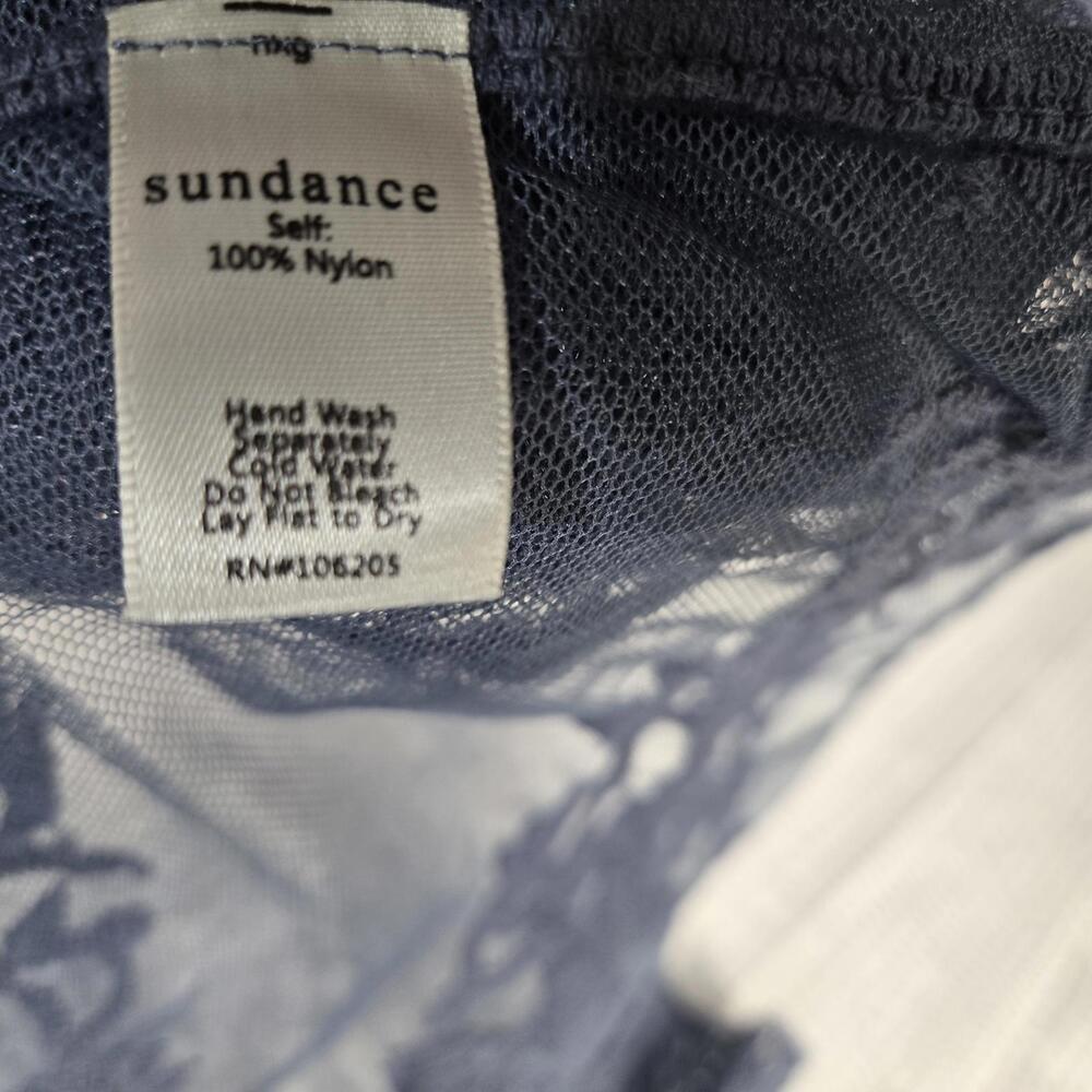 Sundance Sheer Floral Lace Mesh Cardigan Blue Boho Kimono Wrap Shrug Large - Picture 4 of 7